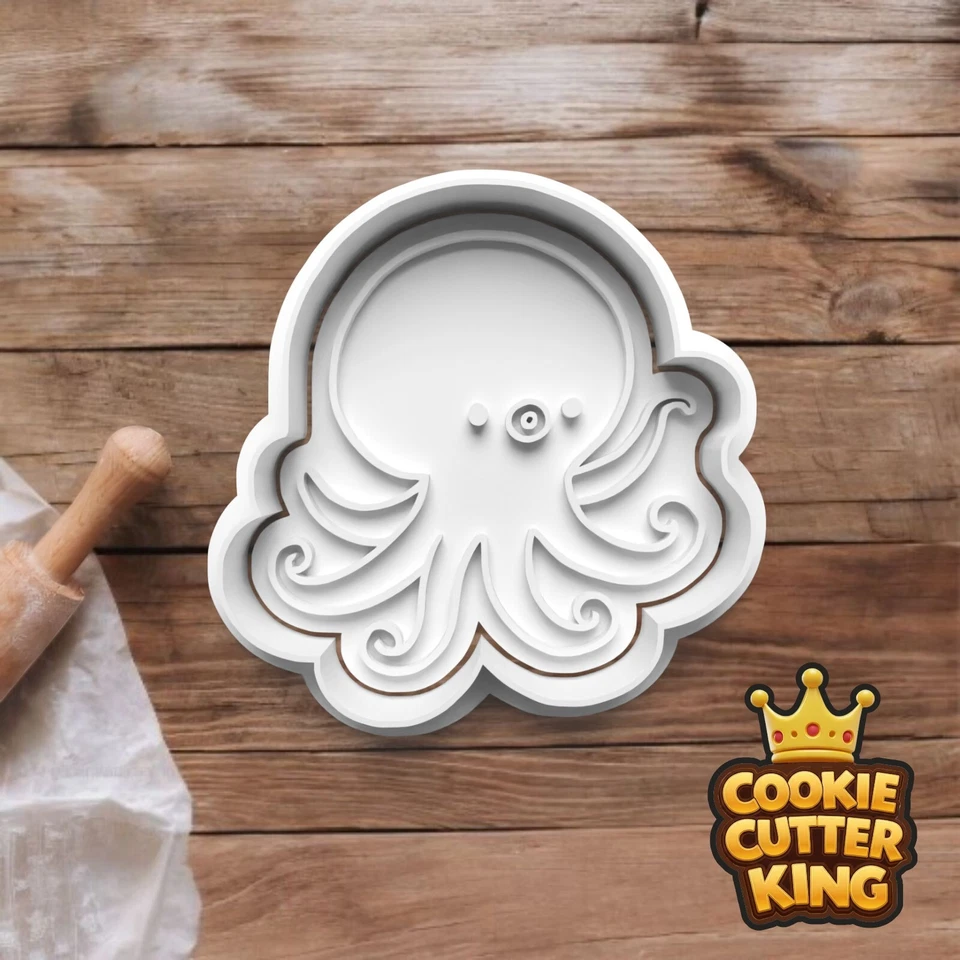Octopus Cookie Cutter & Embosser Stamp - Ocean Swirl Fun - Sea Life - image 1 of 1