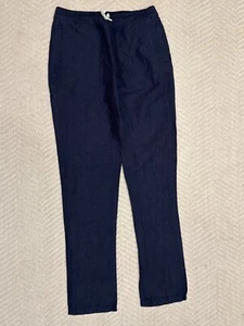 janie and jack boys sz 10 navy linen drawstring pants - Picture 1 of 3