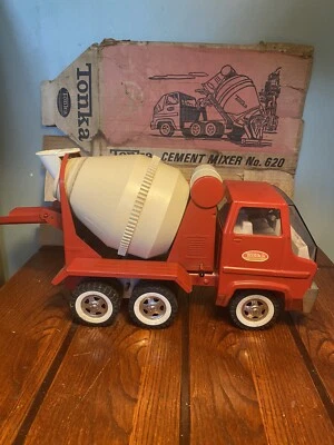 Camión mezclador de cemento Tonka Toy 1963 vintage original - n.º 620 - 16” con caja original Foto 1 de 4