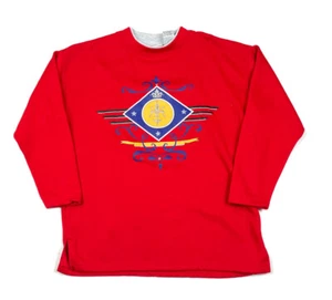 VTG Oversized 90s Red Embroidered Great Pullover Sweatshirt Women's Small - Picture 1 of 9