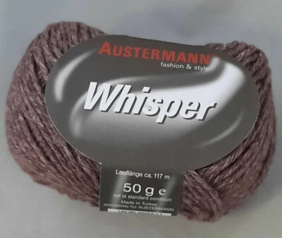 (119 €/kg): Austermann 50 g WHISPER, Fb. 006 braun mele #4755 - Bild 1 von 2