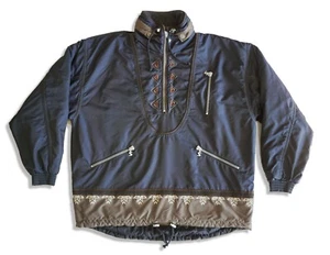 Vintage SPORTALM Kitzbuhel Mens Hooded Quilted Navy Half Zip Ski Jacket 50 US 40 - Picture 1 of 4