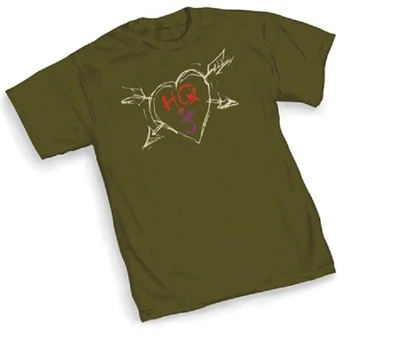 Camiseta DC Harley Quinn Joker Heart HQ+J - OLIVA Licencia Adulto - S-2XL Foto 1 de 2