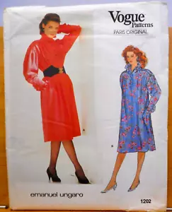 Vogue Pattern 1202 Paris Original Emanuel Ungaro Dress Sz 14 Uncut Vintage - Picture 1 of 3