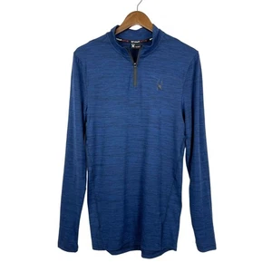 Spyder Active Men's Navy Blue 1/4 Zip Long Sleeve Shirt - Picture 1 of 5