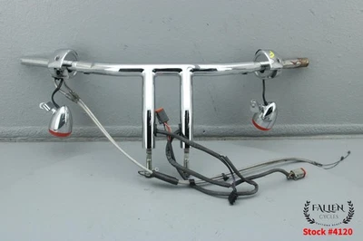 2002 Harley Dyna PREWIRED 10" Handlebar Assembly CHROME DRAG BAR - Image 1 of 4