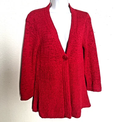 Cárdigan Suéter Susan Bristol Mujer L Grueso Tejido Algodón Poli CottageCore Años 90 Foto 1 de 4