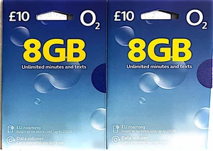 DEUX CARTES SIM, 2 x cartes multi sim O2 neuves pay as you go - Photo 1 sur 1