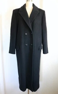 Trench lungo doppiopetto lana nero vintage Pendleton taglia L 100% lana - Foto 1 di 5