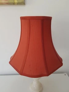 Vintage Burnt Orange Silk Lampshade 24cm x 31cm Textured Kandela Lighting - Picture 1 of 13