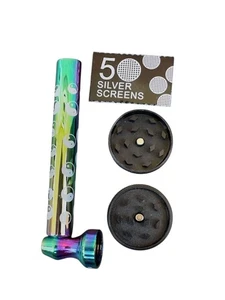 D&K Glass Smoking Clear Pipe & 5 Free Screens Included GRINDER &Free Delivery - Picture 1 of 4
