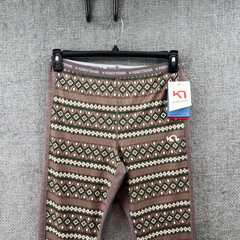 Pantalón Kari Traa Capa Base LUNE Para Mujer Talla Grande Faire Isle Forrado Taupe Nuevo Foto 1 de 4