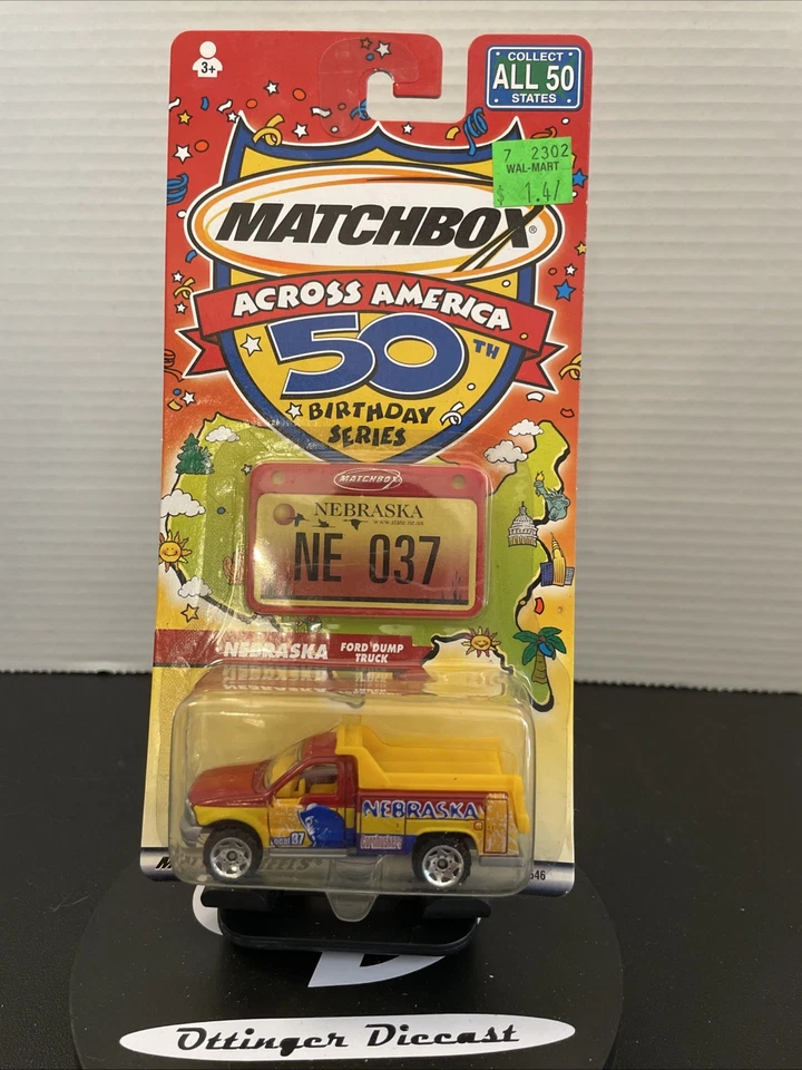 Coches de volteo Mattel Matchbox Across America 50 cumpleaños - Nebraska - Ford Foto 1 de 4