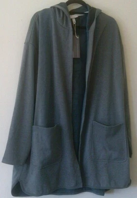 NEW!  WOMEN'S SZ 2X BERKSHIRE HOMEWEAR GREEN JERSEY HOODED COATIGAN JACKET! - Image 1 of 4