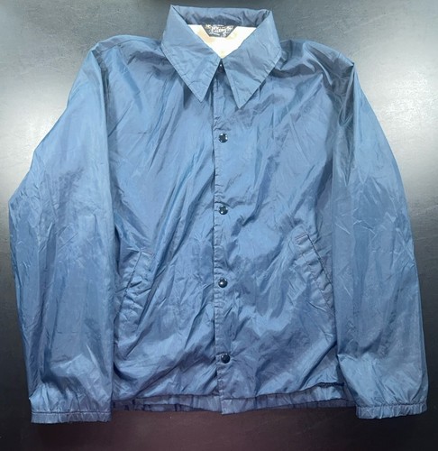 COACH Giacca a vento vintage anni 70 blu navy leggera a scatto allenatore nylon taglia S