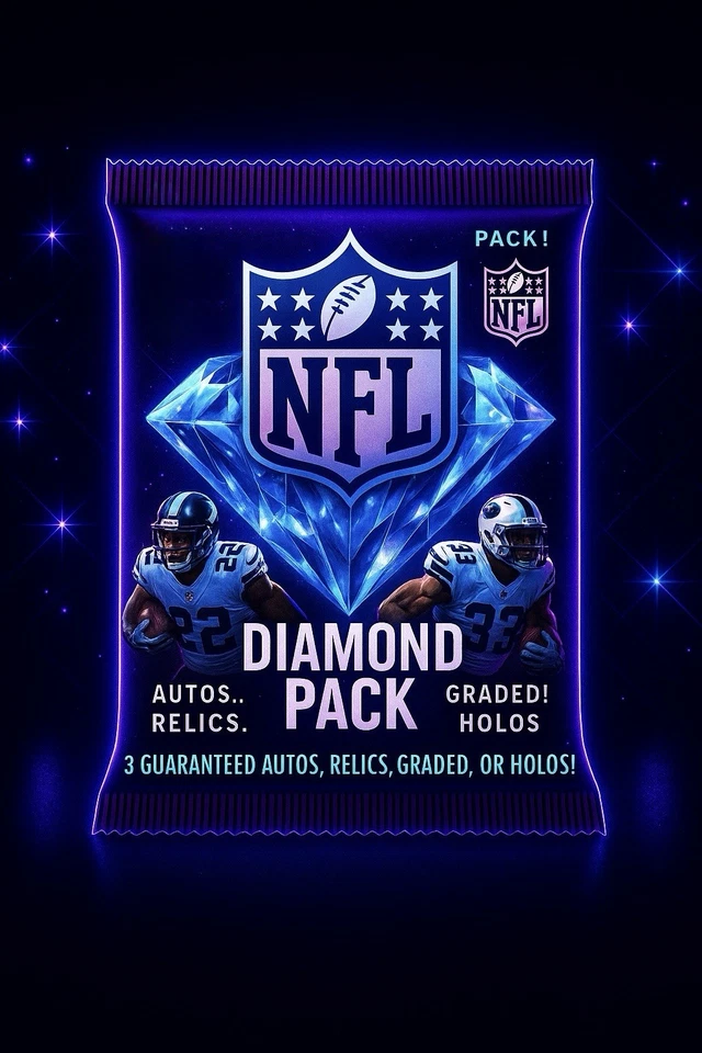 Paquete de tarjetas misteriosas de la NFL con 3 hologramas de reliquia de autos garantizados o numerados por paquete Foto 1 de 1