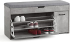 Meerveil Shoe Bench with Seat, Shoe Bench with Storage and Flip-up Drawer, Style