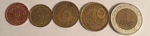 Egypt set of 5 coins 1984-2010 one pound+4x 5 Egyptian piasters" UNC - Picture 1 of 2