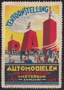 F-EX25166 NEDERLAD HOLLAND CINDERELLA 1929 45x64mm RAI AUTOMOVIL CAR FAIR - Picture 1 of 1