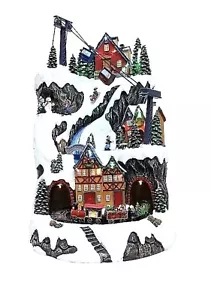 Carole Towne Winter Village Musical Christmas Village Animated Train Cable Cars - Picture 1 of 7