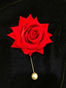 Red Rose coat pin Brooch for men and boys - Picture 1 of 1