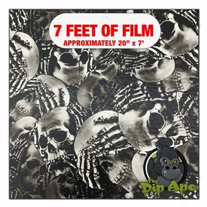 Hydrographic film ACT See No Evil Skeleton Skulls 7' x 20" hydro dip dipping - Picture 1 of 4