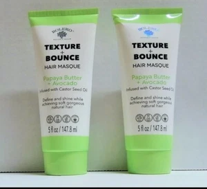 2PK! BOLERO TEXTURE + BOUNCE HAIR MASQUE 5oz Papaya Butter +Avocado Castor Seed - Picture 1 of 2