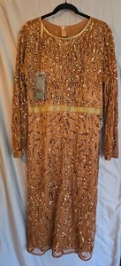 EMBELLISHED ILLUSION COOPER MID LENGTH sz18W - Picture 1 of 3