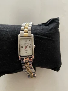 Polini Tank Watch Women's Silver Gold Toned Analog Watch *Working* Great Nice - Picture 1 of 5