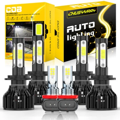 For Mercedes-Benz S430 2003-2006 6x LED Headlight Hi/Lo Beam + Fog Light Bulbs - Image 1 of 4