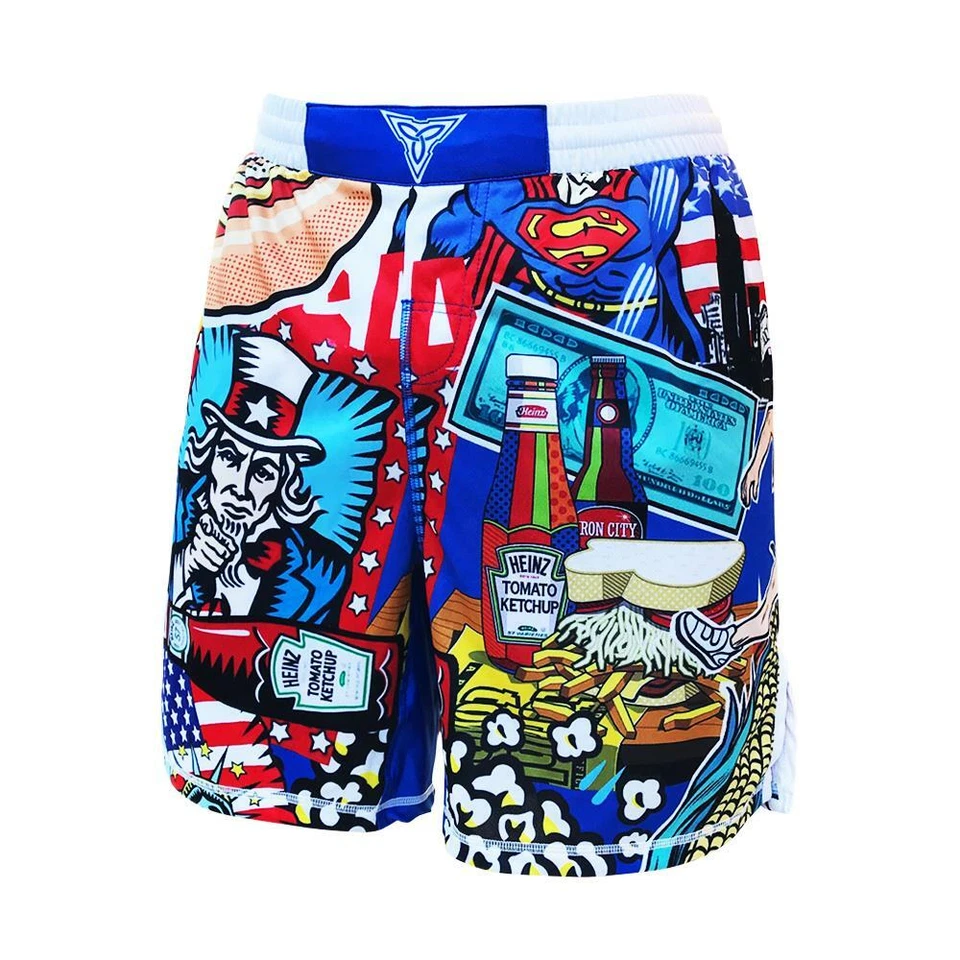 Merica Fight Shorts- MMA Kick boxing, wrestling, Jiu Jitsu Youth & Mens  - Image 1 of 4