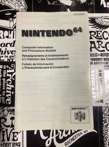 NINTENDO 64 N64 Consumer Information and Precautions Booklet - Picture 1 of 2