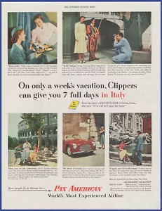 Vintage 1953 PAN AMERICAN Airlines Pan Am Aviation Travel Ephemera 50's Print Ad - Bild 1 von 1