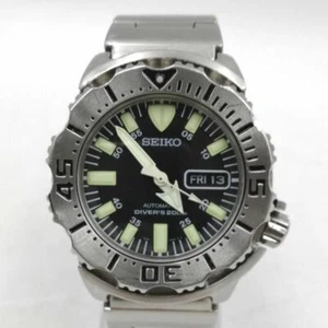 SEIKO BLACK Monster 7S26-0350 Divers 200m Automatic Watch Wristwatch Japan - Picture 1 of 7