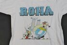 Vintage 90S Single Stitch Asterix Obelix Roma Shirt White Italy Italian