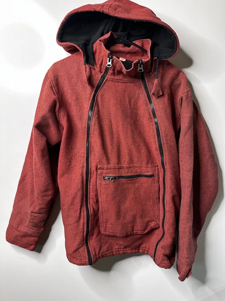 Sudadera con capucha de algodón napal mediano para mujer cremallera completa diseño único Foto 1 de 4