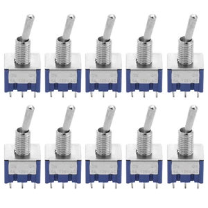 10PCS Mini Toggle Switch DPDT 6 Pin 2 Position ON/ON Small Toggle Switch Mini... - Picture 1 of 7