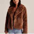 Abercrombie & Fitch Cropped Fur Coat in Brown Size Small