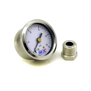 15511 Nitrous Express Fuel Pressure Gauge (0-15 PSI w/ Adaptor) - Bild 1 von 1