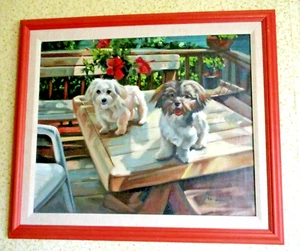 quadro cane vintage elencato artista michigan 24" x 30" - Foto 1 di 6