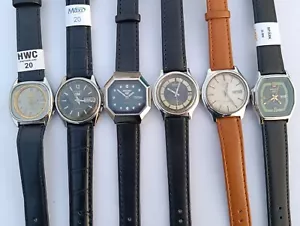 Lot of 6 Vintage Seiko 5 Automatic Men's Japanese Wristwatches Leather Strap - Picture 1 of 7