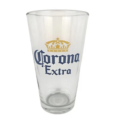 Пивной стакан Corona Extra Pint 16 унций Crown логотип тяжелый Cerveza человек пещера паб пиво - Изображение 1 из 4