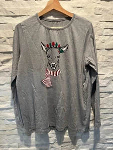 EUC Damen NATURAL REFLECTIONS Doe Holiday Langarm-T-Shirt Oberteil meliert grau - Bild 1 von 3
