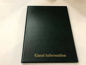 Pvc GREEN LEATHER LOOK GUEST INFORMATION FOLDER - TOP QUALITY - Picture 1 of 2