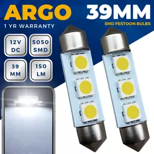 Fits Mini Cooper MK1 239 C5W White Interior Courtesy Led Light Bulbs 2001-06 R50 - Picture 1 of 13