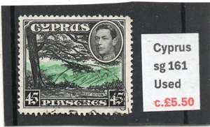 Chipre GV1 1938-51 45pi. verde y negro sg 161 usado - Imagen 1 de 2