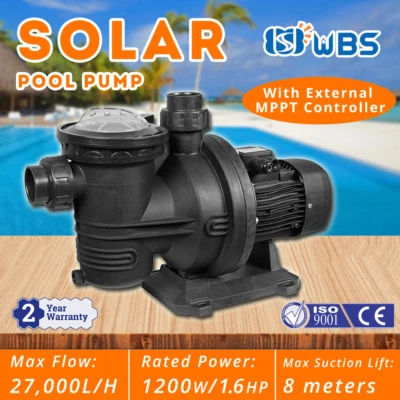 1.6HP DC Solar Swimming In/Above Ground Spa POOL PUMP Motor Strainer 118GPM 110V - Image 1 of 4