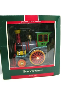 1989 Hallmark Keepsake adorno locomotora de hojalata Navidad octava serie final - Imagen 1 de 9