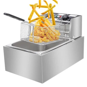Commercial 6L 2500W Electric Deep Fryer Fat Chip Single Tank Stainless Steel - Picture 1 of 16