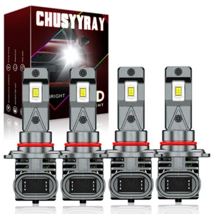 4x 9005 9006 LED Combo Headlight Bulbs High Low Beam Kit 6500K Xenon Super White - Picture 1 of 12